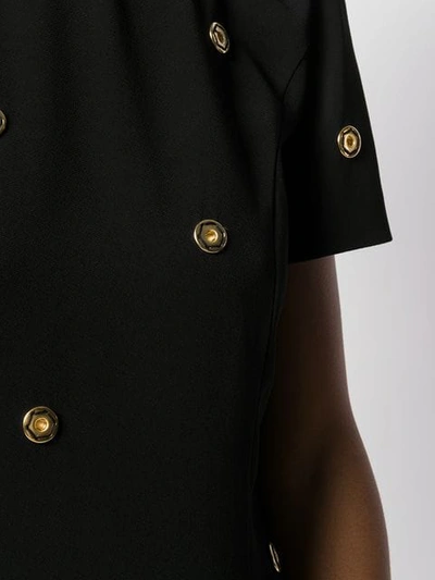 Shop Cavalli Class Button Shift Dress In Black