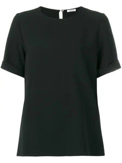 Shop P.a.r.o.s.h Short Sleeved Blouse In Black