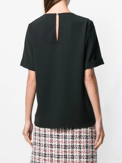 Shop P.a.r.o.s.h Short Sleeved Blouse In Black