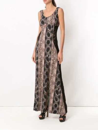 Shop Amir Slama Long Silk Dress In Brown