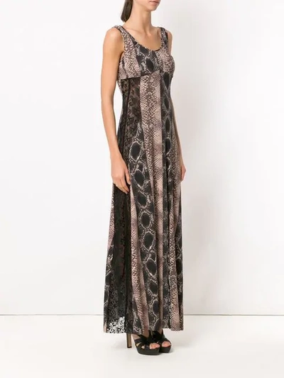 Shop Amir Slama Long Silk Dress In Brown