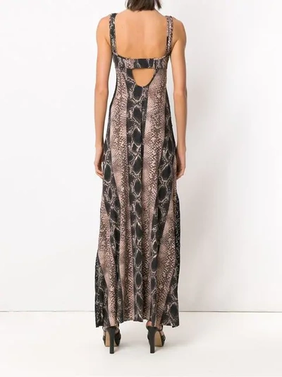 Shop Amir Slama Long Silk Dress In Brown