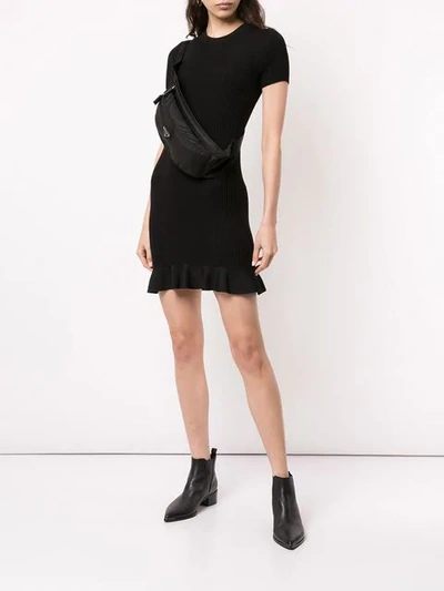 Shop Alexander Wang Short Ribbed Dress In Black