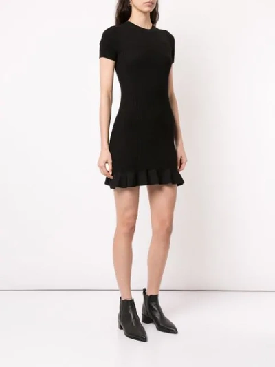 Shop Alexander Wang Short Ribbed Dress In Black