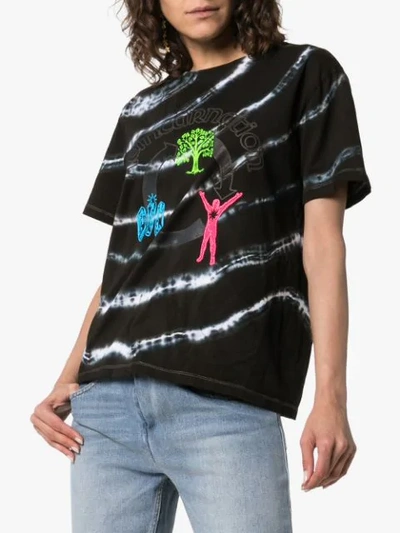 Shop Ashley Williams Graphic Print Tie-dye Cotton T-shirt In Black