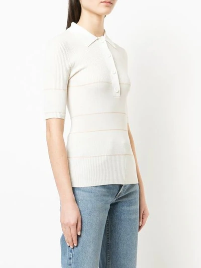 Shop Proenza Schouler Silk Cashmere Knit Polo In White