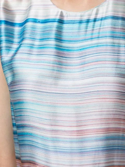 Shop Poiret Abstract Stripe Satin Dress In Multicolour