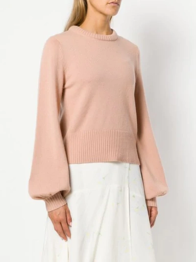 Shop Chloé Puff-sleeve Sweater - Pink