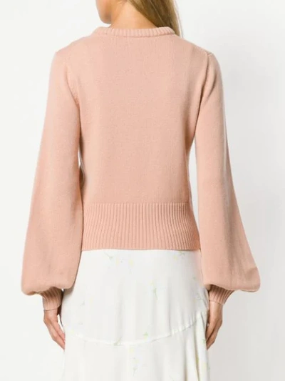 Shop Chloé Puff-sleeve Sweater - Pink