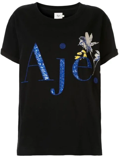 Shop Aje T-shirt Mit Print - Schwarz In Black