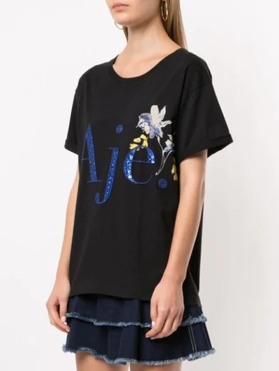 Shop Aje T-shirt Mit Print - Schwarz In Black