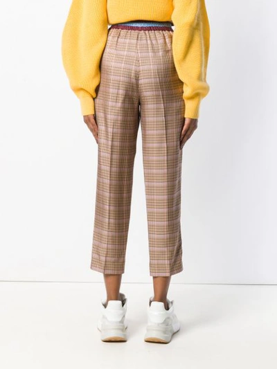 Shop N°21 Checked Paperbag Trousers In Brown
