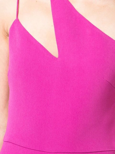 Shop Cushnie Et Ochs One-shoulder Flared Jumpsuit In Pink