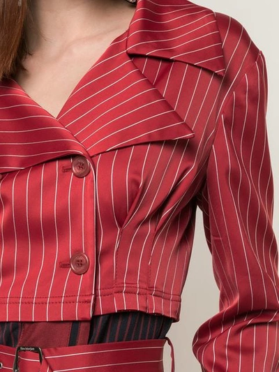 Shop Sies Marjan Pinstripe Double Breasted Coat In Red