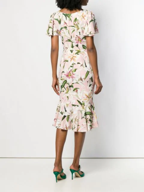 Dolce & Gabbana Floral Stretch-crÊpe Midi Dress In Hfkk8 Gigli Fdo.rosa ...