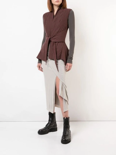 Shop Rick Owens Padded Tie Front Gilet In Red