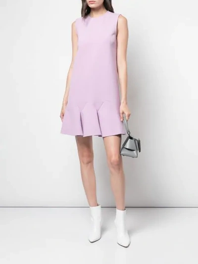 Shop Victoria Victoria Beckham Flounce Hem Short Dress In Purple