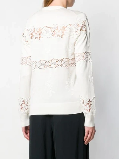 Shop Dolce & Gabbana Lace Detail Cardigan In White