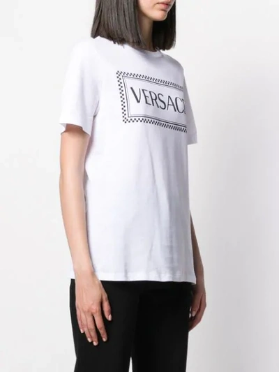 Shop Versace Logo Printed T-shirt In White