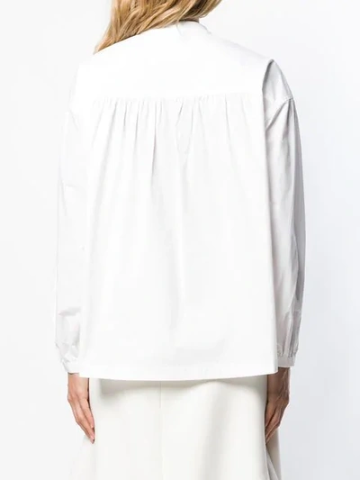 Shop Tory Burch Gathered Shirt In White