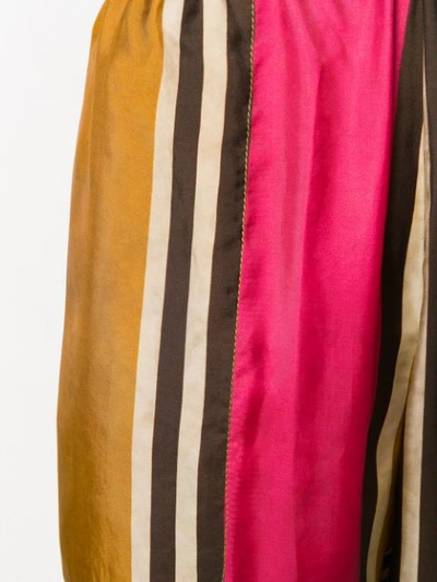 Shop Uma Wang Striped High-waisted Trousers In Orange