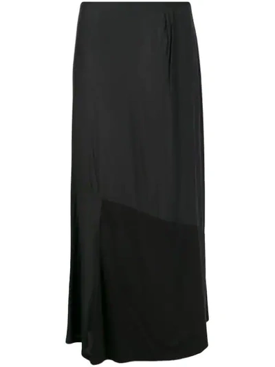 Pre-owned Yohji Yamamoto Vintage 1990's Panelled Midi Skirt In Black
