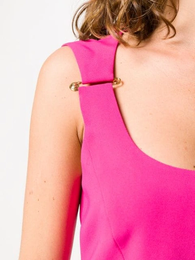 Shop Versace Safety-pin Detail Dress In Pink
