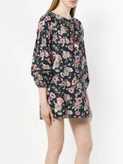 Shop Morye Vilshenko Short Floral Print Dress In Black