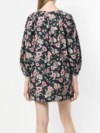 Shop Morye Vilshenko Short Floral Print Dress In Black
