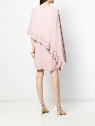 Shop Valentino Ruched Drape Panelled Dress In C57 Pink