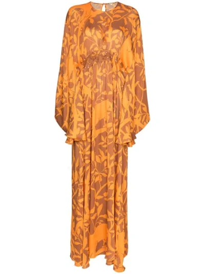 JOHANNA ORTIZ PERPETUAL EXISTANCE FLORAL PRINT MAXI DRESS - 橘色