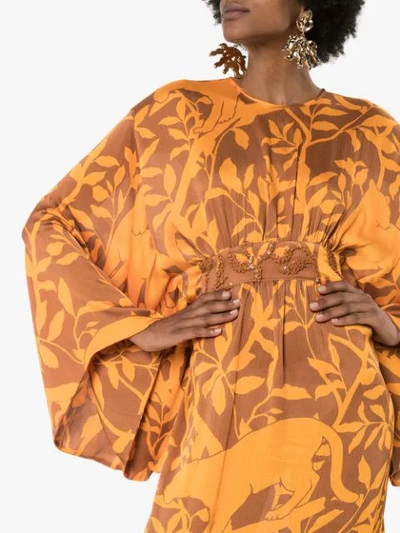 Shop Johanna Ortiz Perpetual Existance Floral Maxi Dress In Orange