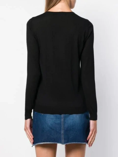 Shop Sonia Rykiel Embroidered Flower Jumper - Black