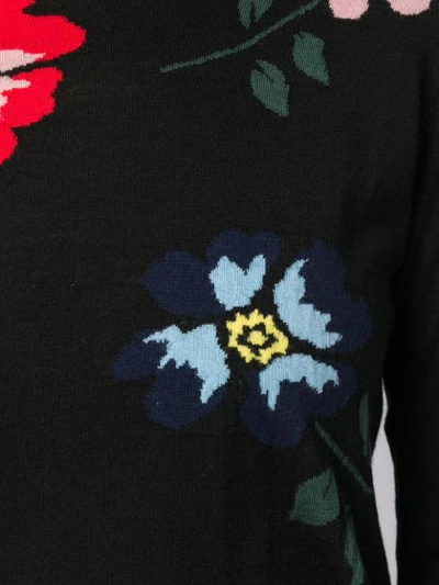 Shop Sonia Rykiel Embroidered Flower Jumper - Black