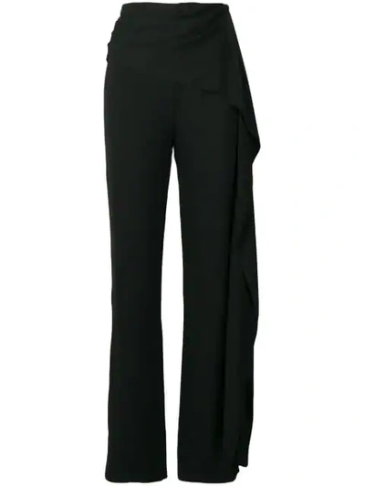 Shop 16arlington Layered Detail Trousers In Black