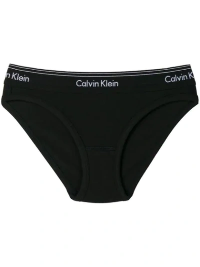 Shop Calvin Klein Underwear Branded Waistband Briefs - Black