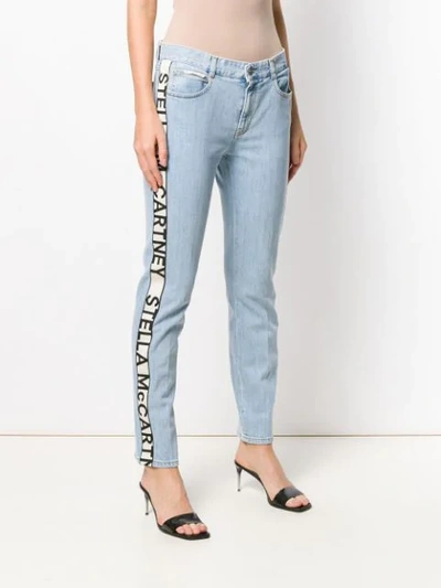 Shop Stella Mccartney Logo Stripe Slim Jeans In Blue