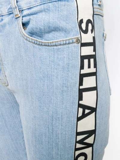 Shop Stella Mccartney Logo Stripe Slim Jeans In Blue
