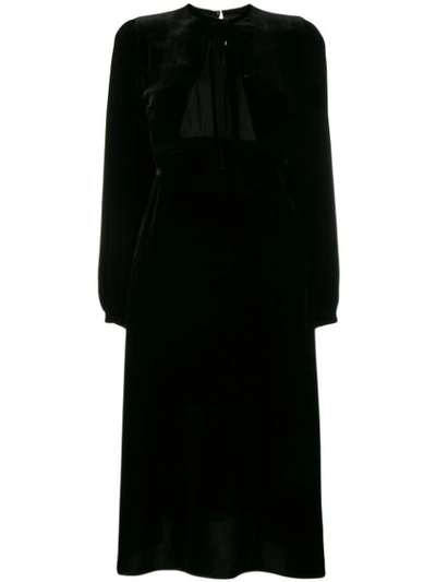 Shop Rochas Long-sleeve Flared Dress - Black