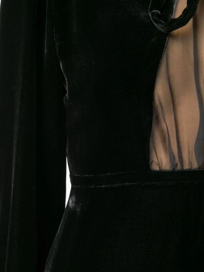 Shop Rochas Long-sleeve Flared Dress - Black