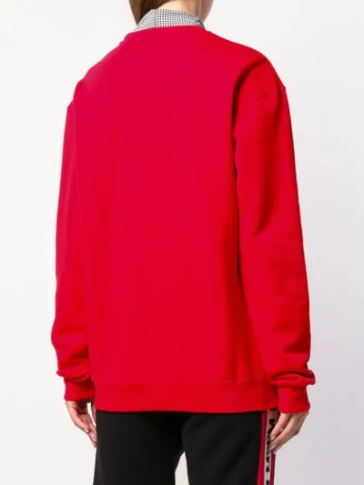 Shop Msgm Logo Sweatshirt - Red