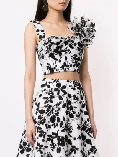 Bambah Seville Velvet Crop Top In White