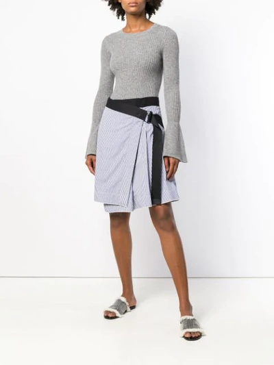 Shop Allude Wide Sleeve Jumper In Grey