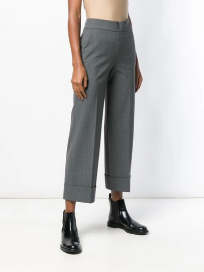 Shop Peserico Cropped Tailored Trousers - Grey