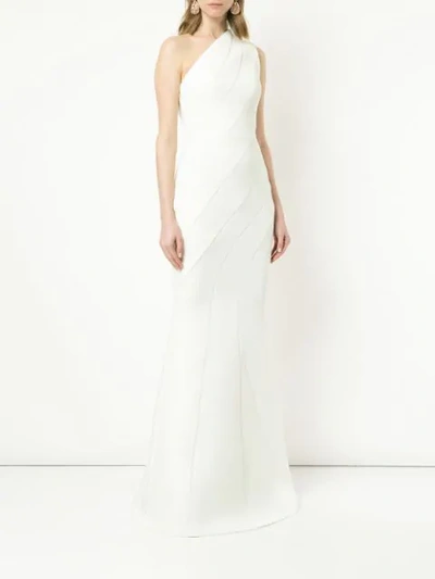 Shop Rachel Gilbert One Shoulder Mermaid Dress - White