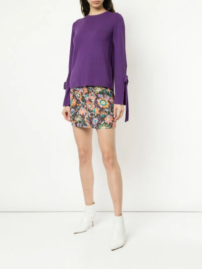 Shop Gvgv G.v.g.v. Milano Bow Knit Sweater - Purple