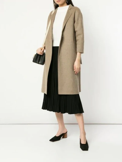 Shop Onefifteen Belted Coat In Brown