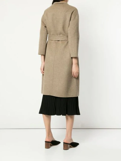 Shop Onefifteen Belted Coat In Brown