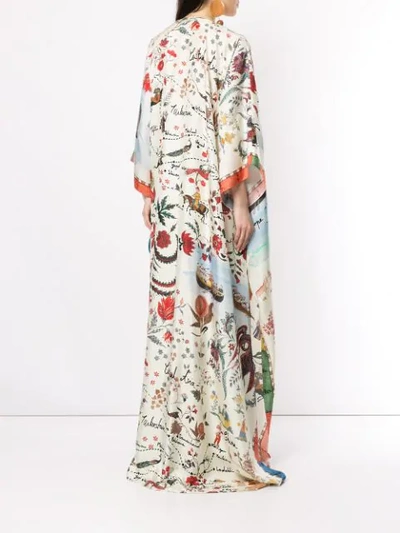 Shop Oscar De La Renta 'road King' Kaftan Aus Seide In Multicolour