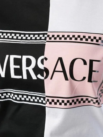 Shop Versace Two Tone Logo T In Black